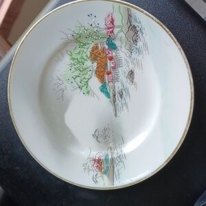 Vintage hand painted plate, 6", Japan